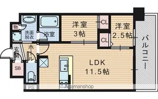 アーバングランデ新大阪【5階】の間取り
