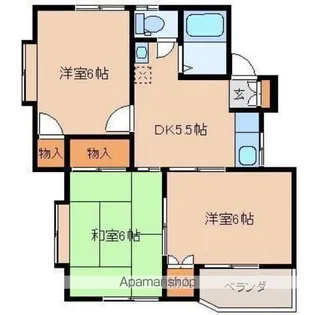 スカイハイツB【2階】の間取り