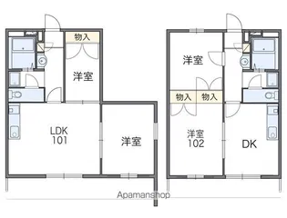レオパレス藤里【2階】の間取り