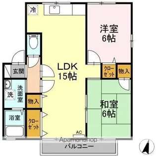 セジュール清水 B棟【201号室】の間取り