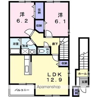 フレンシア桔梗【2階】の間取り