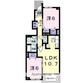 ラフィネロジュマンA【1階】の間取り