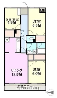 エンゼルハイム梅名【308号室】の間取り