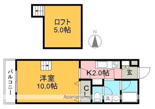 カーサ南万々【2階】の間取り