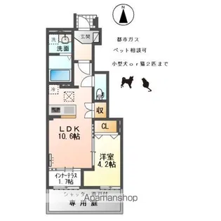 小信中島新築アパート【103号室】の間取り
