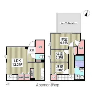 ルネコート西新宿五丁目Ⅲ【4階】の間取り