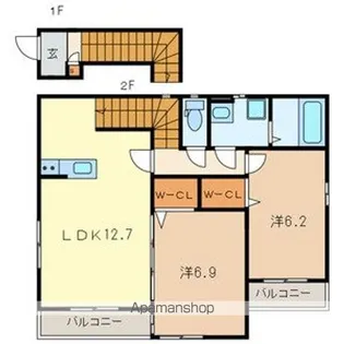 アムール カトレアヒルズ【201号室号室】の間取り