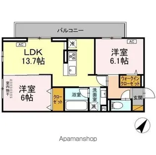 リベラル【3階】の間取り