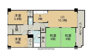 サーパス中須賀【12階】の間取り