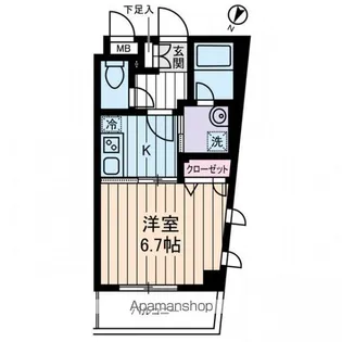 クオーレ西新宿【1階】の間取り