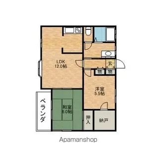 ハイタウンベルⅠ【202号室】の間取り