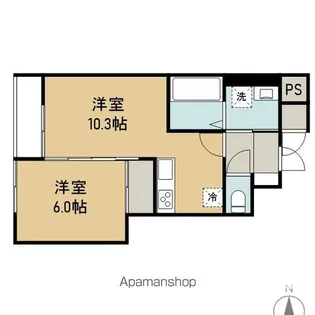 トピア安倍館B【105号室】の間取り