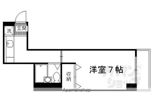 メルディアキューブ観月橋 A棟【210号室】の間取り