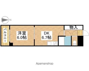 アクセス高辻【2B号室】の間取り