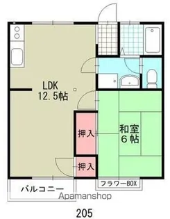 ハイツウィンディB【205号室】の間取り