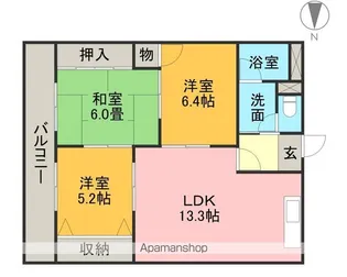 入場ハイツ【3階】の間取り