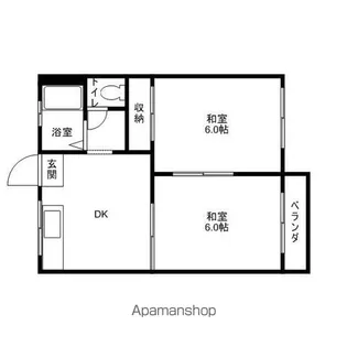 シャトル参番館【202号室】の間取り