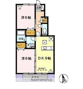 グランディールC【1階】の間取り