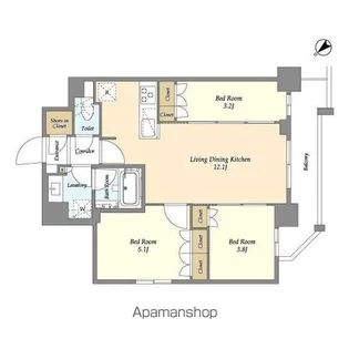 グランカーサ瑞江【2階】の間取り