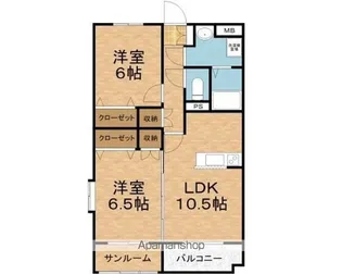 アドラシオン坂井【301号室】の間取り