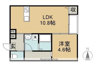 CUORE B棟【107号室】の間取り