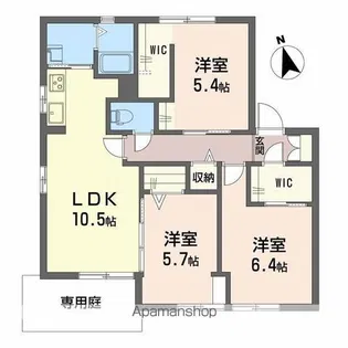 クローバーハイツ【1階】の間取り