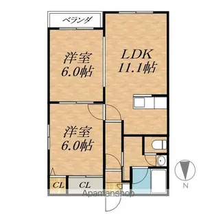 コーポニュータウンⅡ【2階】の間取り