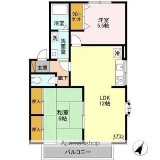 メゾンボナール EF【F101号室】の間取り