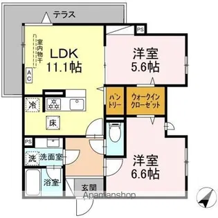 ホープハイツ【1階】の間取り