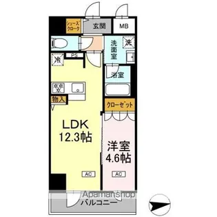 仮)DーRООM二十人町【6階】の間取り