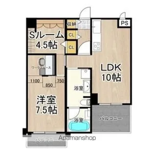 1LDKの間取り画像