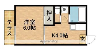 つつじヶ丘コーポ【1階】の間取り