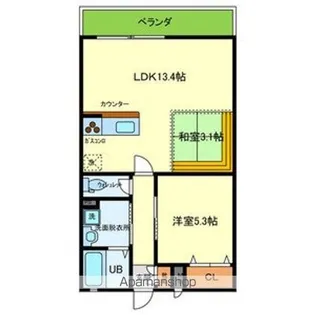 カルム御陵前【302号室号室】の間取り