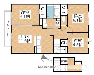 ベルデュール【2階】の間取り