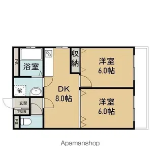神田・サニーサイドテラス【4階】の間取り