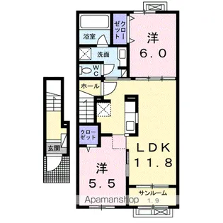 アルモニーハウス山泉【2階】の間取り