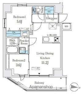プライムブリス品川中延【3階】の間取り