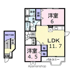 サンプレイス八木【2階】の間取り