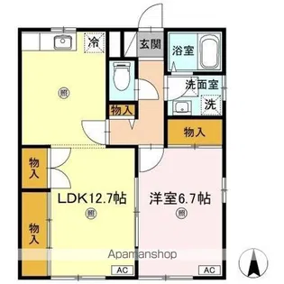 アモロッソ S&S【1階】の間取り