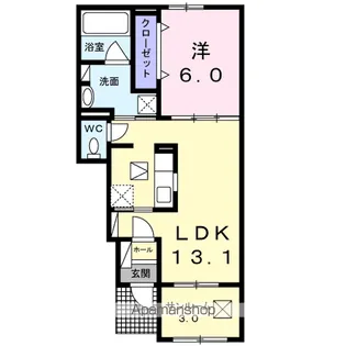ベルフローラ【1階】の間取り