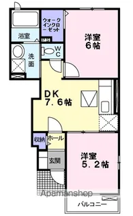 ロマンシェールB【1階】の間取り