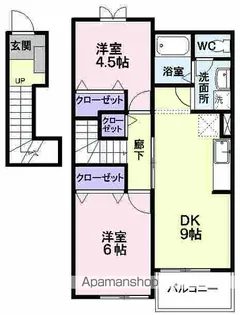 ア・スプリングB【2階】の間取り