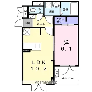 大阪府泉北郡忠岡町忠岡中1丁目【アパート】の間取り