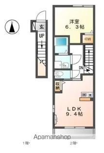 ヴィラージュ白山【2階】の間取り