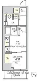 コスモグラシア新宿西早稲田【4階】の間取り