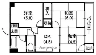 芳栄ハイツ【3階】の間取り