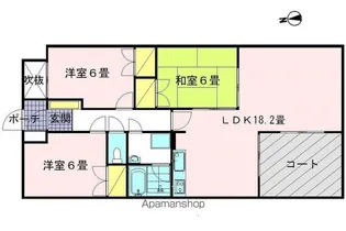 サンパーク608C【305号室】の間取り