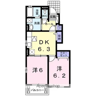 リバーサイドガーデン【1階】の間取り