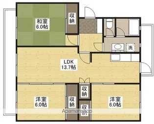 K’SB SATSUKIGAOKA Ⅰ【3階】の間取り