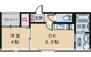ヴァレスタ豊里【1階】の間取り
